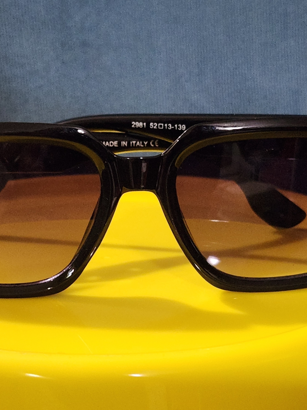 Black Frame Sunglasses with Amber Gradient Lenses